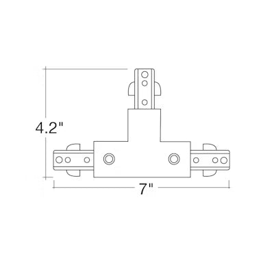Envision LED T-Connector, connect two track sections at a T angle, Black, TS3-SM-T-BL