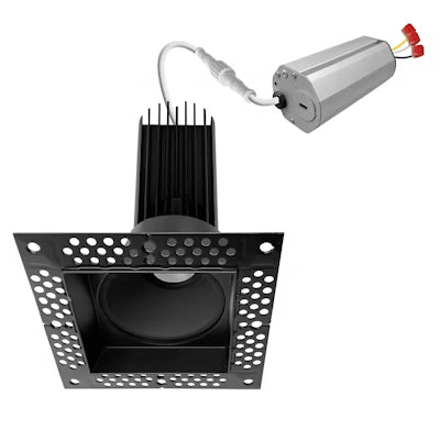 Envision LED 2" Square Downlight, Trimless-Line, 5CCT Selectable 27K/30K/35K/40K/50K, Black, LED-DLJBX-TML-2SQ-15W-5CCT-BLK