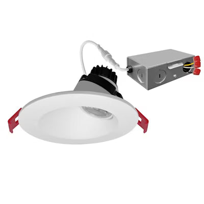 Envision LED 4" Regressed Gimbal Downlight for Sloped Ceilings (Canless), 5CCT Selectable 27K/30K/35K/40K/50K,  White, LED-SL-SLP-ADJ-4R-8W-5CCT-WH