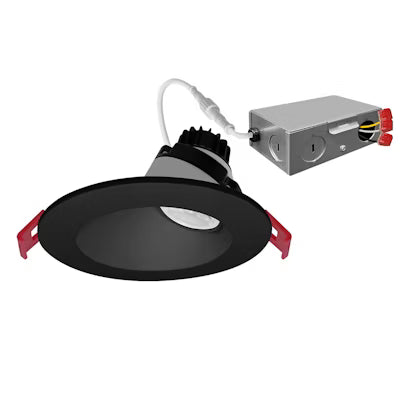 Envision LED 4" Regressed Gimbal Downlight for Sloped Ceilings (Canless), 5CCT Selectable 27K/30K/35K/40K/50K, Black, LED-SL-SLP-ADJ-4R-8W-5CCT-BLK
