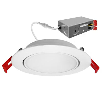 Envision LED 4" Adjustable Slim Panel Wafer, 3CCT Selectable 30K/40K/50K, White, LED-SL-TLT-4R-9W-TRI