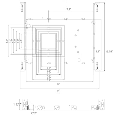 Envision LED New Construction Plate, 1" 2 3.5" 4" 5" 6" Canless Downlights, CUNV-NC-ICAT-6SQ
