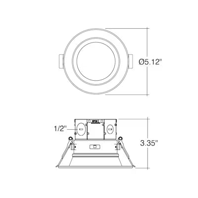 Envision LED 4" RDL-Line, 5CCT Selectable 27K/30K/35K/40K/50K, White, LED-RDL-JBX-4-11W-5CCT-WH-SM