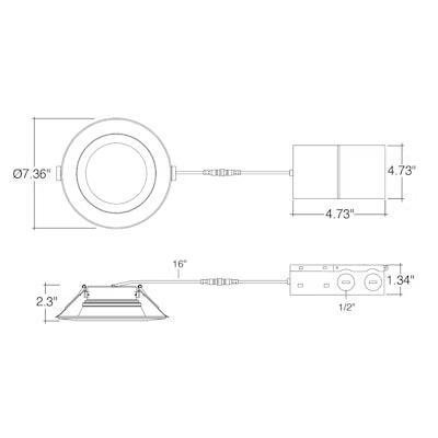 Envision LED 5/6" Retrofit Downlight, RDL-Line, 5CCT Selectable 27K/30K/35K/40K/50K, White, LED-RDL-EX-6-3P18-5CCT-WH-SM