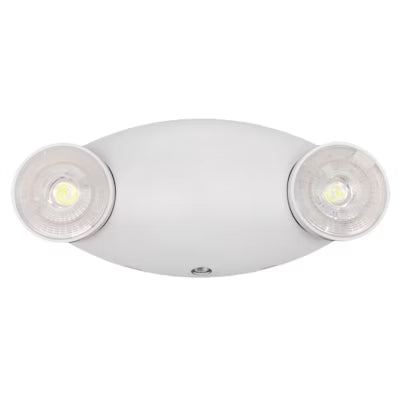Envision LED Emergency Bug Eye Double Headed fixture, White, LED-EM-DHC-WH
