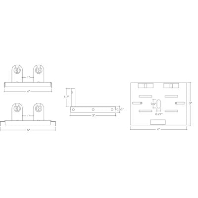 Envision LED T8 Conversion Kit. One 8' bulb to two 4' bulbs, White, T8-8'-4'-KIT