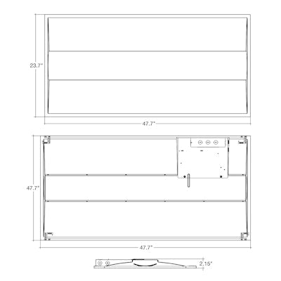 Envision LED C-Line, 2x4 LED Center Basket Troffer, 5CCT Selectable 30k/35k/40k/50k/65k, White, LED-CBT-2x4-5P50-5CCT-EMB