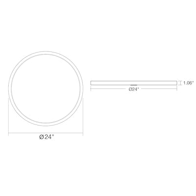 Envision LED 24" Surface Mount Round, Slim-Line, 5CCT Selectable 27k/30k/35k/40k/50k, White, LED-SLDSKR-24-40W-5CCT-WH