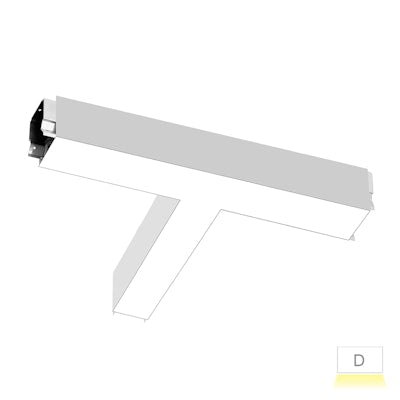 Envision LED ARCY-Line, 22x10" T-Shape Downlight, 5CCT Selectable 50k/40k/35k/30k/27k, White, LED-ALIN2-22x10-T-3P36-D-5CCT-WH