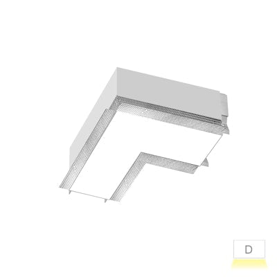 Envision LED ARCY-Line, L-Shape Connector Downlight Trimless, 5CCT Selectable 50k/40k/35k/30k/27k, White, LED-ALIN2-L-D-5CCT-WH-TML