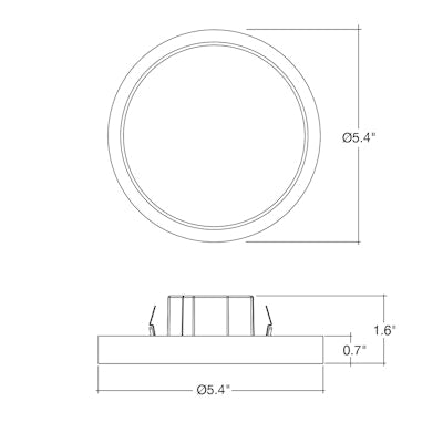 Envision LED 5" Surface Mount Round, Slim-Line, 5CCT Selectable 27k/30k/35k/40k/50k, White, LED-SLDSKR-5-10W-5CCT-WH