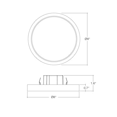 Envision LED 7" Surface Mount Round, Slim-Line, 5CCT Selectable 27k/30k/35k/40k/50k, White, LED-SLDSKR-7-15W-5CCT-WH
