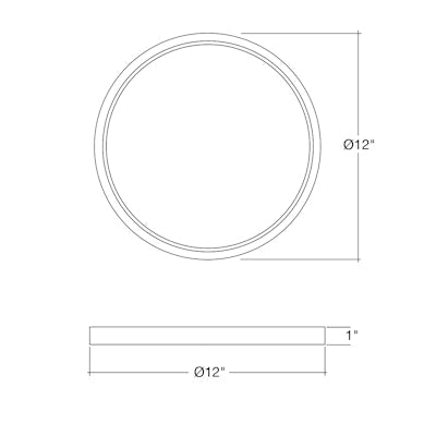 Envision LED 12" Surface Mount Round, Slim-Line, 5CCT Selectable 27k/30k/35k/40k/50k, White, LED-SLDSKR-12-22W-5CCT-WH