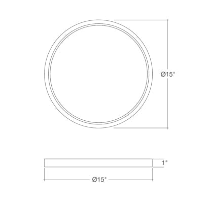 Envision LED 15" Surface Mount Round, Slim-Line, 5CCT Selectable 27k/30k/35k/40k/50k, White, LED-SLDSKR-15-30W-5CCT-WH