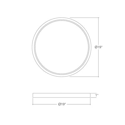 Envision LED 19" Surface Mount Round, Slim-Line, 3CCT Selectable 30k/40k/50k, White, LED-SLDSKR-19-35W-TRI-WH