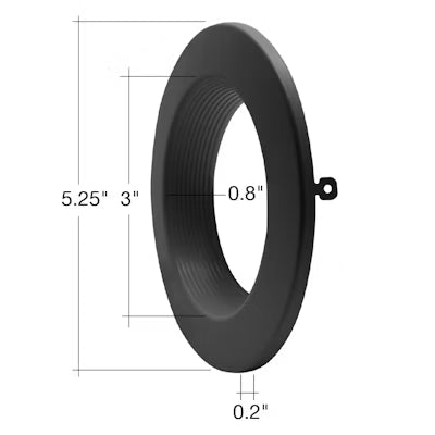 Envision LED 4" RDL, Trim Baffle Trim, Black, RDL-TRIM-4-BLK-BFL