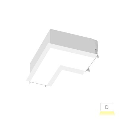 Envision LED ARCY-Line, L-Shape Connector Recessed Flange, 5CCT Selectable 50k/40k/35k/30k/27k, White, LED-ALIN2-L-D-5CCT-WH-RTK