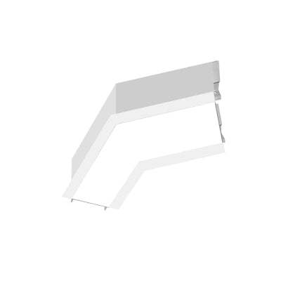Envision LED ARCY-Line, 120L-Shape Connector Recessed Flange, 5CCT Selectable 50k/40k/35k/30k/27k, White, LED-ALIN2-120L-D-5CCT-WH-RTK
