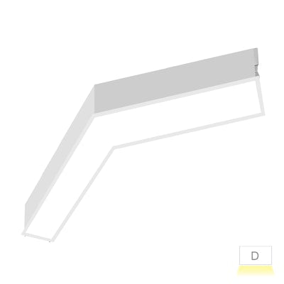 Envision LED ARCY-Line, 12x12" 120° L-Shape Recessed Flange, 5CCT Selectable 50k/40k/35k/30k/27k, White, LED-ALIN2-12x12-120L-3P25-D-5CCT-WH-RTK