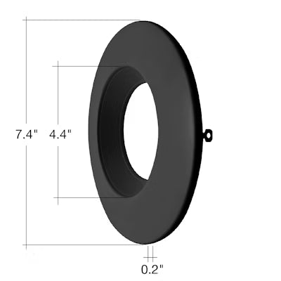Envision LED 5/6"  RDL:  Black Trim Baffle Trim, RDL-TRIM-5/6-BLK-BFL