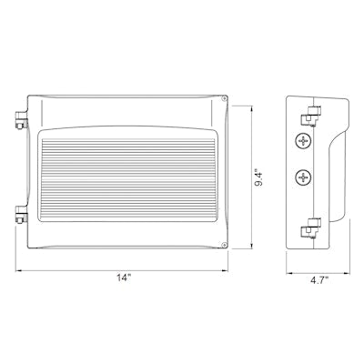 Envision LED Full Cut Off Wall Packs, Full-FC-Line, 3CCT Selectable 30k/40k/50k, Black, LED-WPF-FC-21-3P100-TRI-BL-PC
