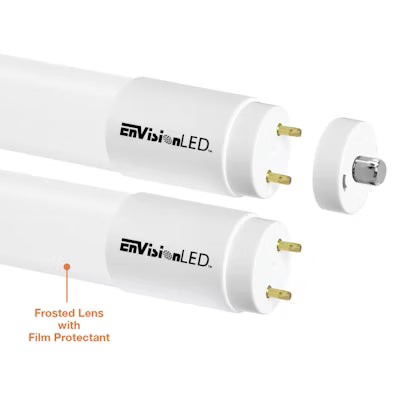 Envision LED 8 ' T8 Glass + PC Coating DUAL FIT Ballast, or AC Direct Double Sided w/ FA8 Single Pin Sockets, 1CCT Selectable 40K, Frosted, LED-T8-DF-GL-8'-42W-40K