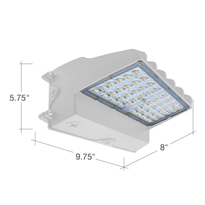 Envision LED Full-Cutoff Wall Pack, Flat-FC Line, 3CCT Selectable 30k/40k/50k, White, LED-WPFC-FL-5P60W-TRI-WH-PC