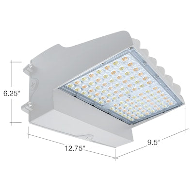 Envision LED Full-Cutoff Wall Pack, Flat-FC Line, 3CCT Selectable 30k/40k/50k, White, LED-WPFC-FL-5P120W-TRI-WH-PC
