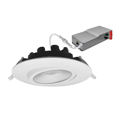 Envision LED 6" Gimbal Adjustable Downlight Canless, 5CCT Selectable 27K/30K/35K/40K/50K, White, LED-DLJBX-ADJ-6-18W-5CCT-WH-R