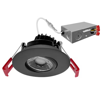 Envision LED 3" Gimbal Downlight, SnapTrim-Line, 5CCT Selectable 27K/30K/35K/40K/50K, Black, LED-DLJBX-ADJ-3-8W-5CCT-BLK-R