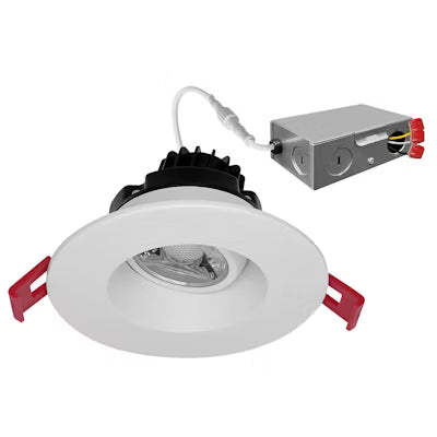 Envision LED 3" Regressed Gimbal Downlight, SnapTrim-Line, 5CCT Selectable 27K/30K/35K/40K/50K, White, LED-DLJBX-ADJ-3RG-8W-5CCT-WH-R