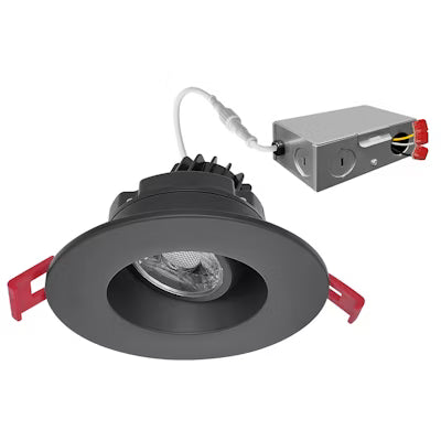Envision LED 3" Regressed Gimbal Downlight, SnapTrim-Line, 5CCT Selectable, 27K/30K/35K/40K/50K, Black, LED-DLJBX-ADJ-3RG-8W-5CCT-BLK-R