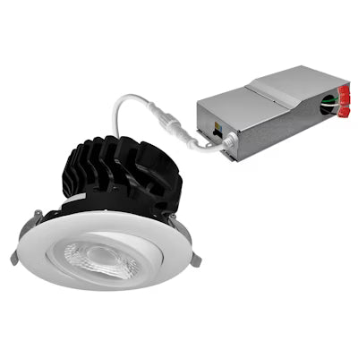 Envision LED 4" Gimbal Adjustable Downlight Canless, LED-DLJBX-ADJ-4-18W-5CCT-WH-R