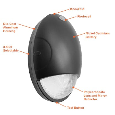 Envision LED Slim Wall Pack, EGG-Line, 3CCT Selectable 30k/40k/50k, Black, LED-WPE-15W-TRI-PC-BL-EMB