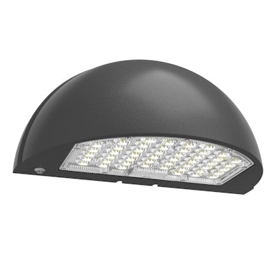 Envision LED Semi-Circle Full Cut Off Wall Pack, CIRCLE-Line,  3CCT Selectable 30k/40k/50k, Black, LED-WPFC-SC-3P80-TRI-BL-PC