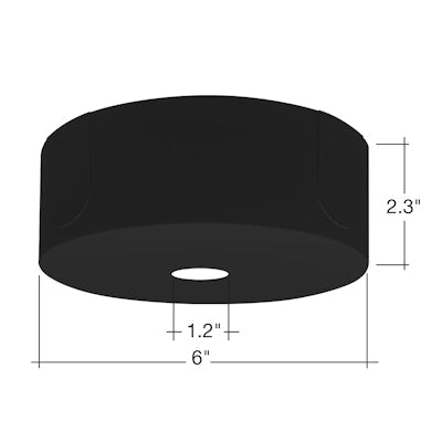Envision LED Pendant Mount Deep Canopy, Black, CACM-DP-PDM-BL