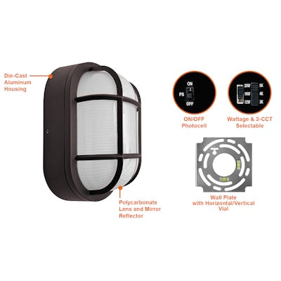 Envision LED Bulk-Line, Wall Pack,  3CCT Selectable 30k/40k/50k, Bronze, LED-WPBH-3P20-TRI-BZ-PC
