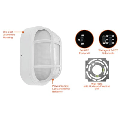 Envision LED Bulk-Line, Wall Pack, 3CCT Selectable 30k/40k/50k, White, LED-WPBH-3P20-TRI-WH-PC