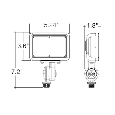 Envision LED Mini Area Floodlights, XS-Line, 3CCT Selectable 30k/40k/50k, Black, LED-FL-15W-TRI-BL-KNYK-PC