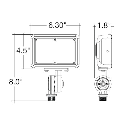 Envision LED Mini Area Floodlights, XS-Line,  3CCT Selectable 30k/40k/50k, Black, LED-FL-30W-TRI-BL-KNYK-PC