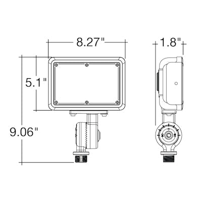 Envision LED Mini Area Floodlights, XS-Line, 3CCT Selectable 30k/40k/50k, White, LED-FL-3P60-TRI-WH-KNYK-PC