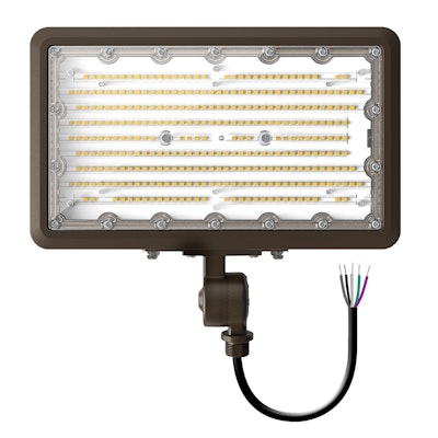 Envision LED Mini Area Floodlights, XS-Line, 3CCT Selectable 30k/40k/50k, Bronze, LED-FL-3P100-TRI-BZ-KNYK-PC