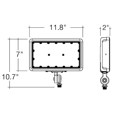 Envision LED Mini Area Floodlights, XS-Line, 3CCT Selectable 30k/40k/50k, White, LED-FL-3P100-TRI-WH-KNYK-PC