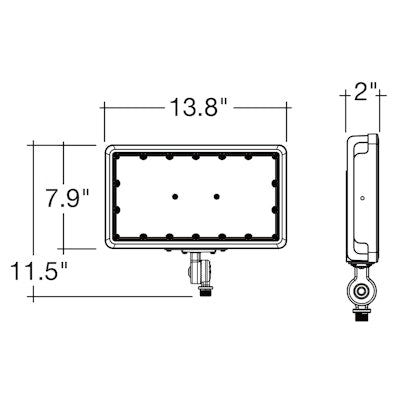 Envision LED Mini Area Floodlights, XS-Line, 3CCT Selectable 30k/40k/50k, Bronze, LED-FL-3P150-TRI-BZ-KNYK-PC