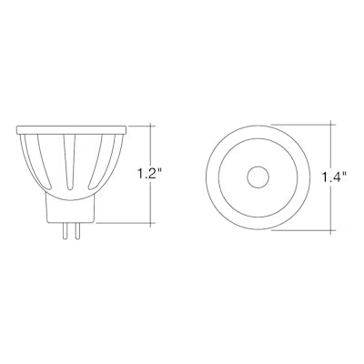 Envision LED, MR-11 LED Lux-Line, 1CCT Selectable 2700K, Black, LED-MR11-2.5W-27K-38D-BL