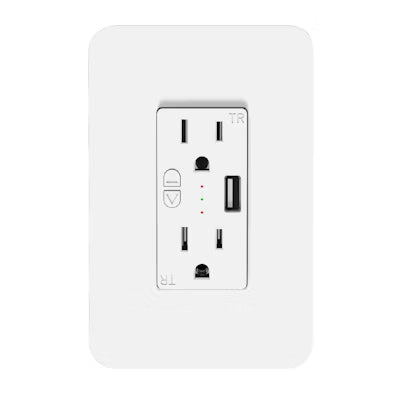 Envision LED PIR Bi-Level + Daylight, Wall Outlet 3-Prong + USB SILVAIR, White, S-WS-120V-USB-SL