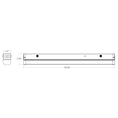 Envision LED 8' Mini Square LED Strip Fixtures, LED-MSTL-8FT-3P80-5CCT-HL