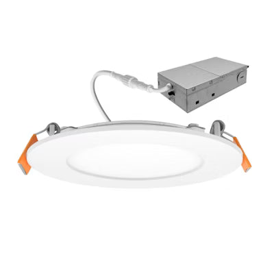 Envision LED 6" Round Slim Panel Wafer Downlight, 5CCT Selectable 27K/30K/35K/40K/50K, White, ECV-WFR-6-12W-5CCT