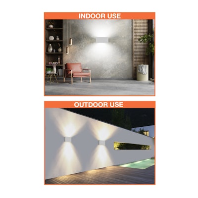 Envision LED 5" x10" Modern Square Sconce Light, M-Line, 5CCT Selectable 27k/30k/35k/40k/50k, White, LED-WSC-5X10-UD-24W-5CCT-WH