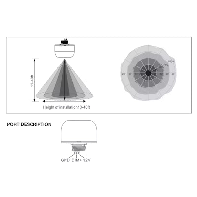 Envision LED PIR On/Off Only, Twist-C 3-P", White, S-TWC-PIR-ON/OFF